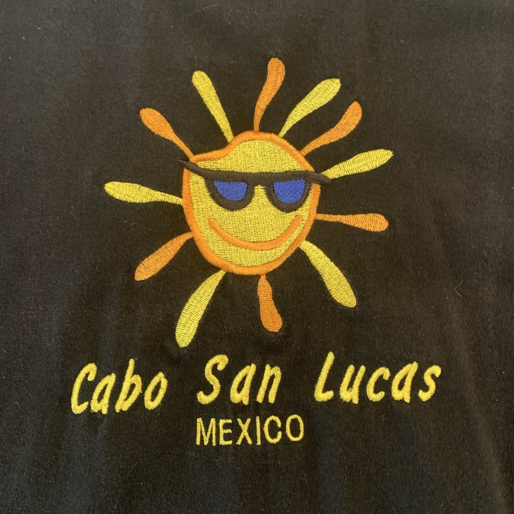 Black Cabo San Lucas Mexico Sun Men's Medium Tee T-Shirt Caribbean Tropic Party